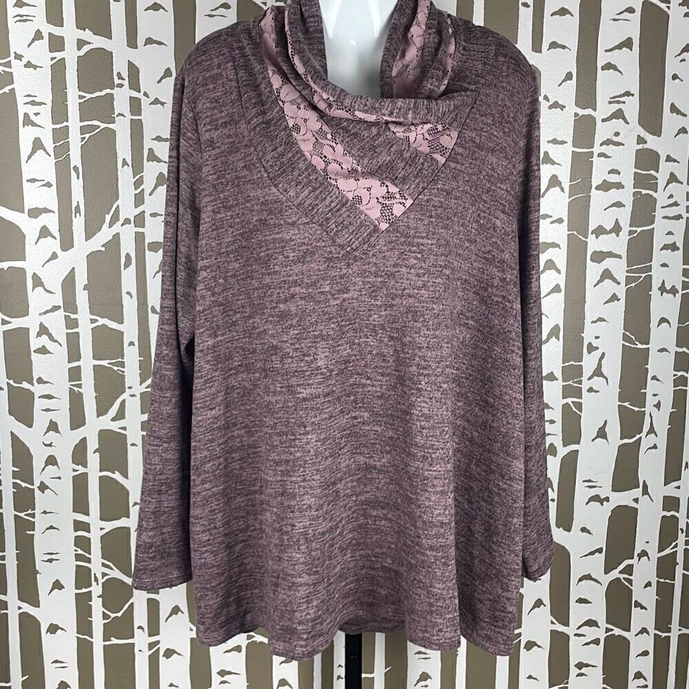 One World Charming Art Funnel Neck Top XXL Rose
